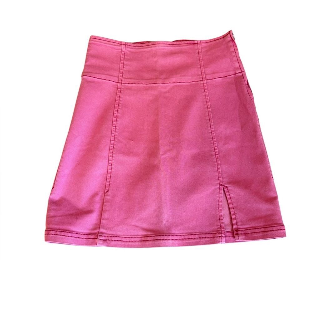 Free People Pink Mini Skirt Womens Size 4 Size Zipper Stretch